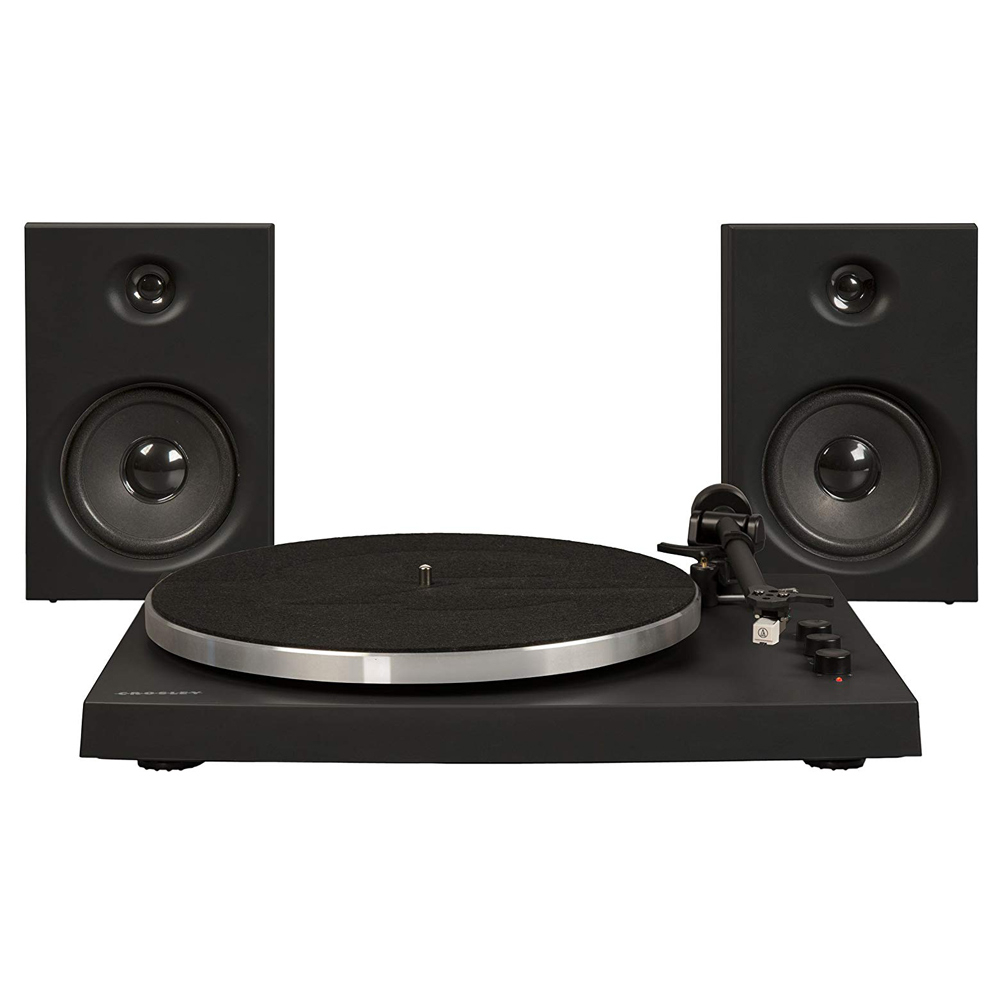 Crosley T150 Retro Platenspeler Bluetooth Zwart met Externe Luidsprekers