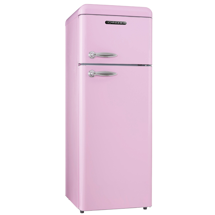 Schneider SCDD 208 V Retro Koelkast Roze