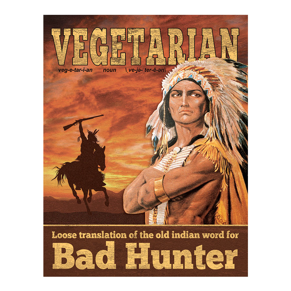 Metalen retro bord - Vegetarian Loose Translation