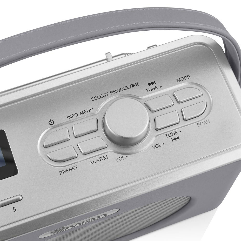 Swan Draagbare Retro Radio DAB+ Bluetooth Grijs
