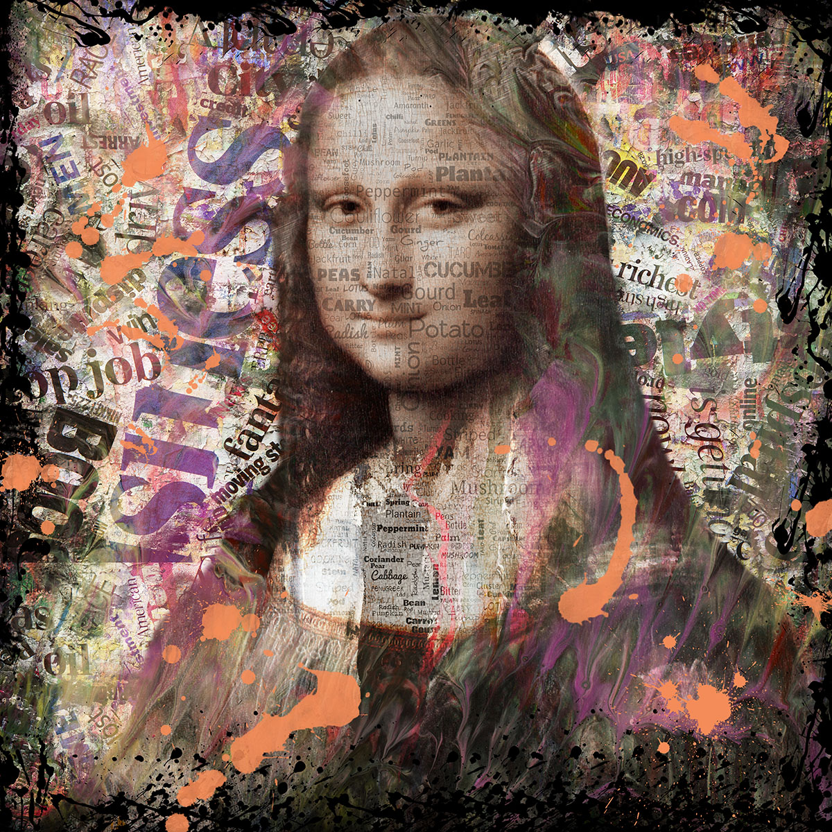 Glasschilderij Mona Lisa: Levendig Heruitgevonden | vierkant | 100x100