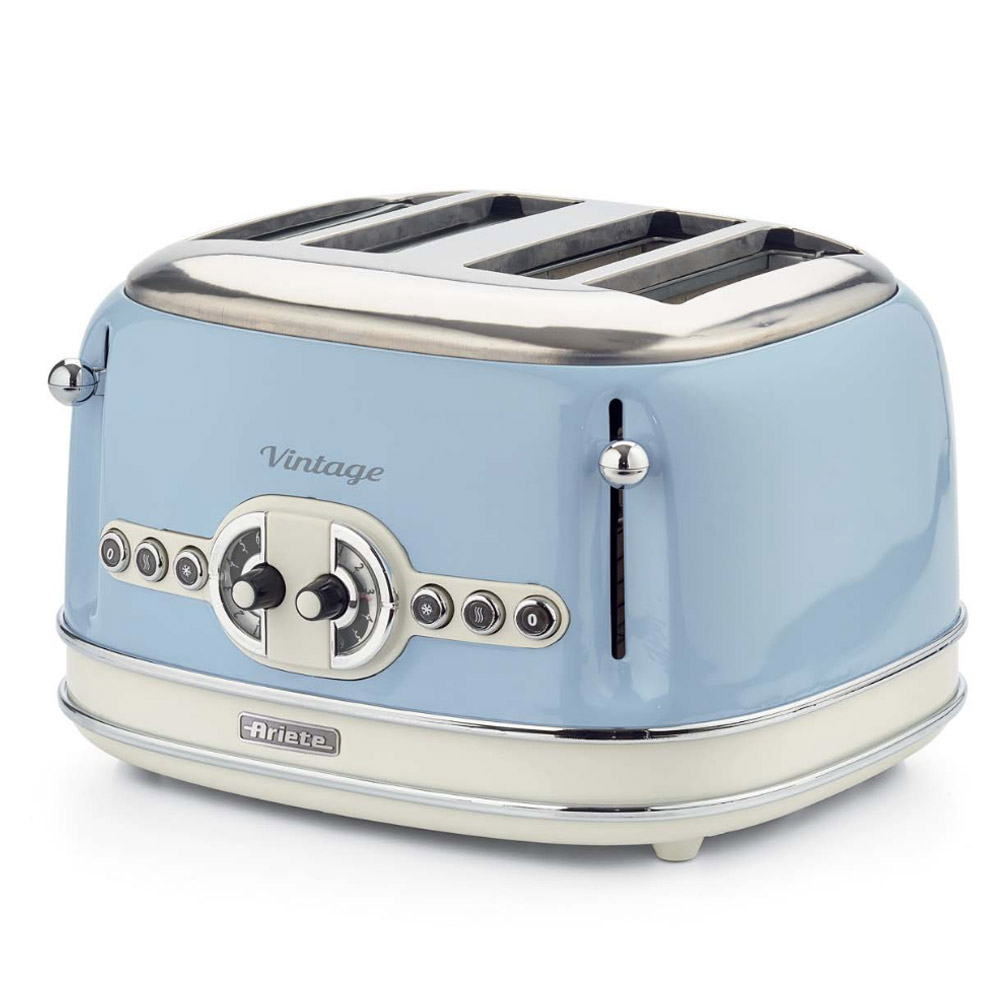 Retro broodrooster 4 sneden blauw