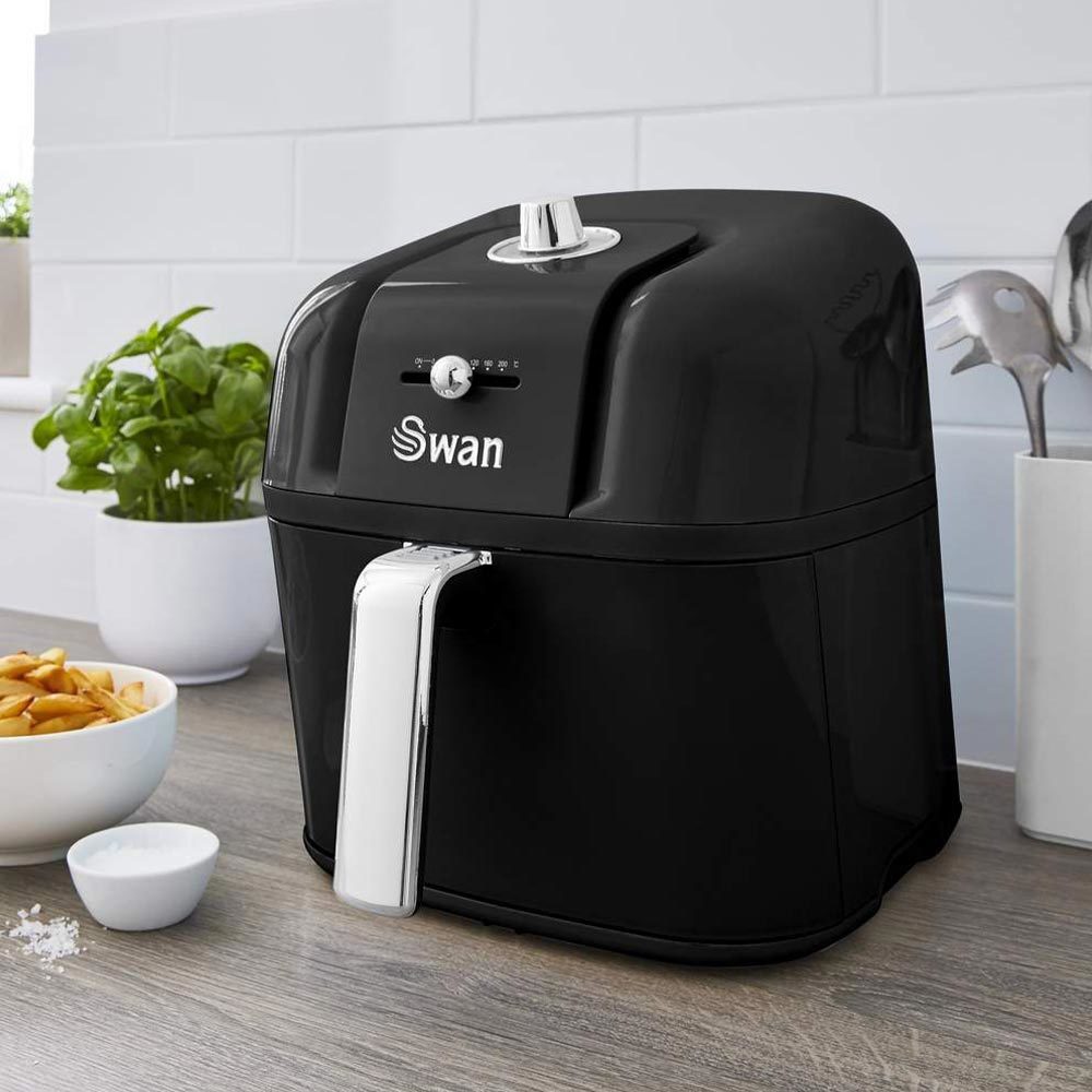 Swan Retro 6 Liter AirFryer Zwart 