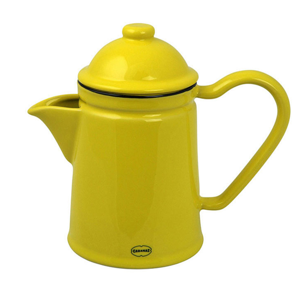 Retro koffie en theepot sunny yellow