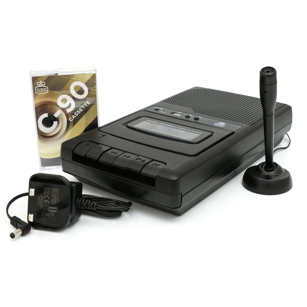 GPO CRS132 draagbare retro cassetterecorder USB/Microfoon