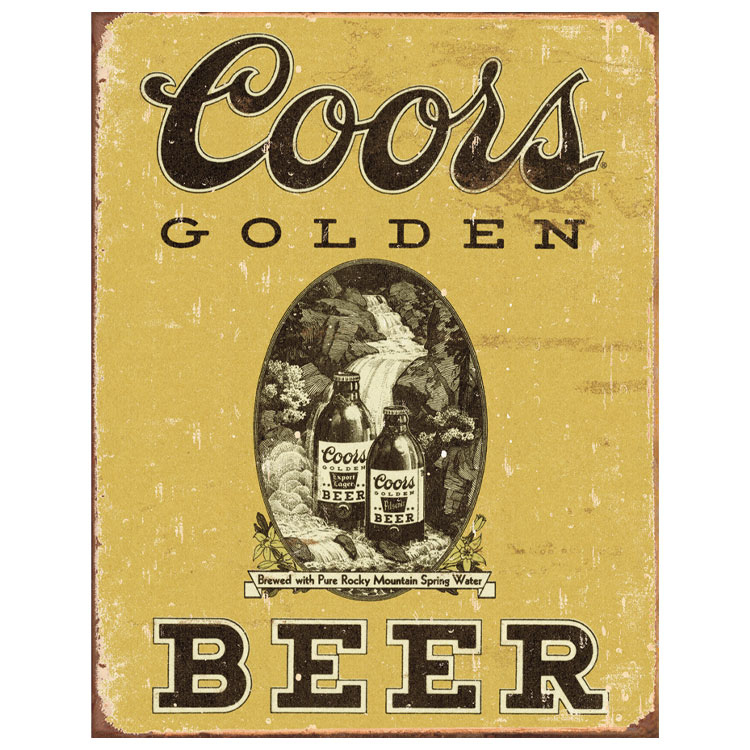 Metalen Retro Bord Coors Golden Beer