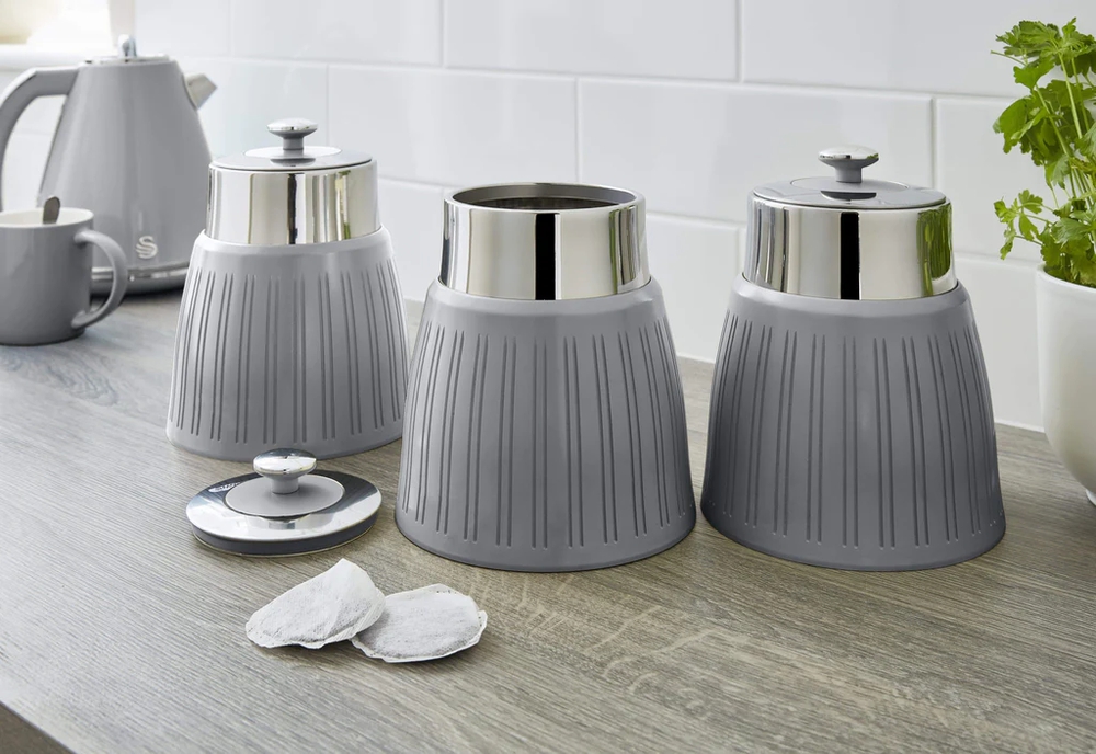 Swan retro opbergblikken set van 3 Grijs