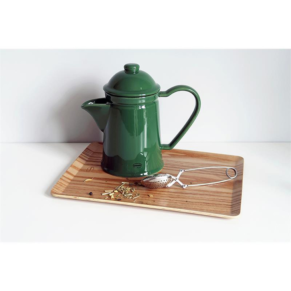 Retro koffie en theepot pine green