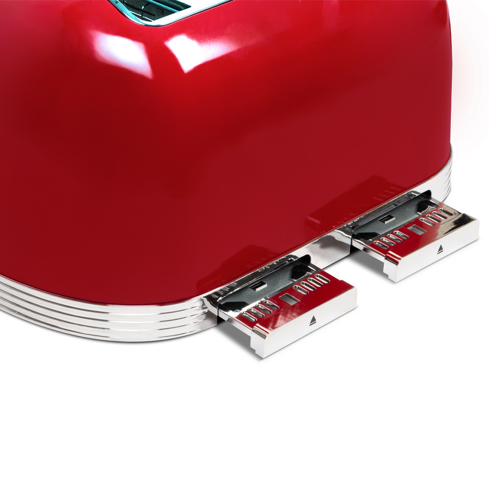 4-Slots retro broodrooster fire red