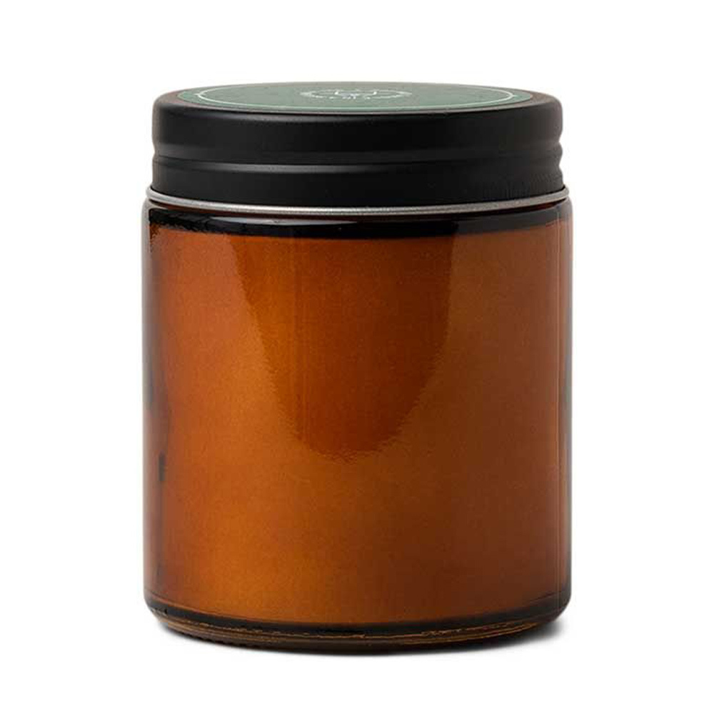 Geurkaars smoke + cypress - in glazen apothekerspot