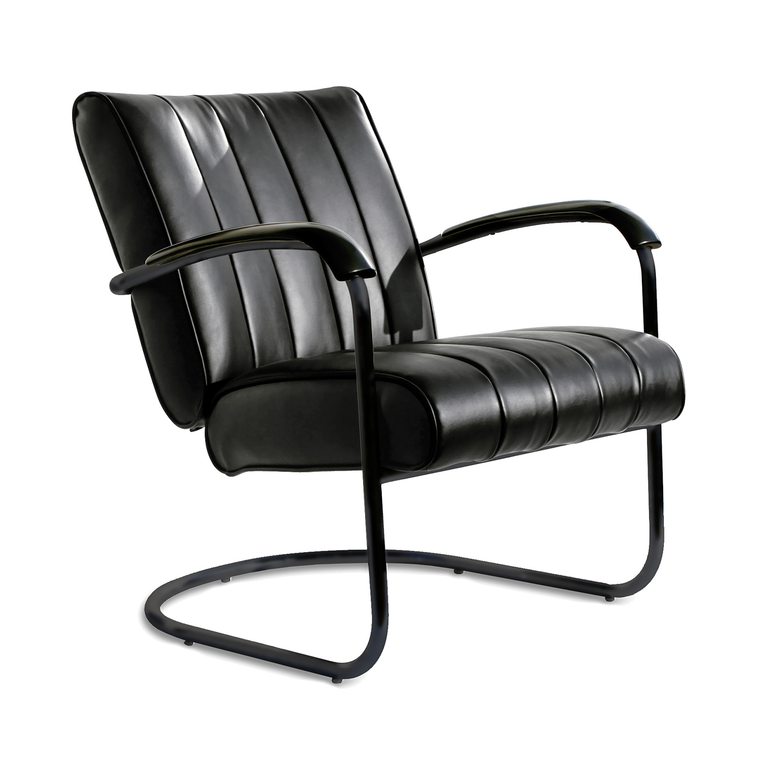 Bel Air Retro Loungestoel LC-01 Full Black