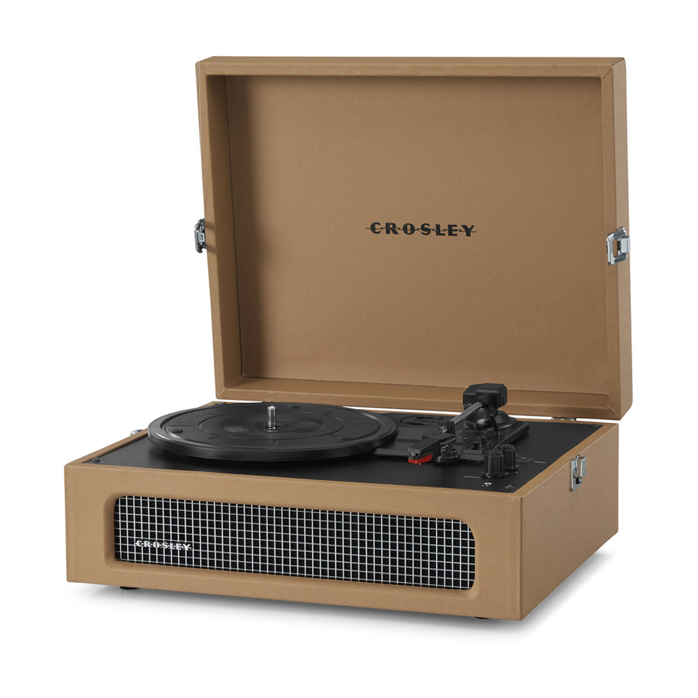 Crosley Voyager retro platenspeler tan Crosley Voyager retro platenspeler tan