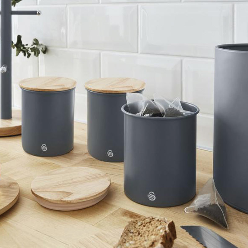 Opbergblikken set van 3 grijs