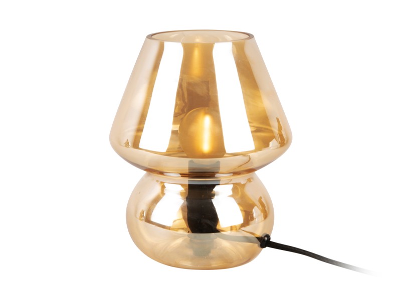 Tafellamp Glass Vintage – Amberbruin – Ø16cm
