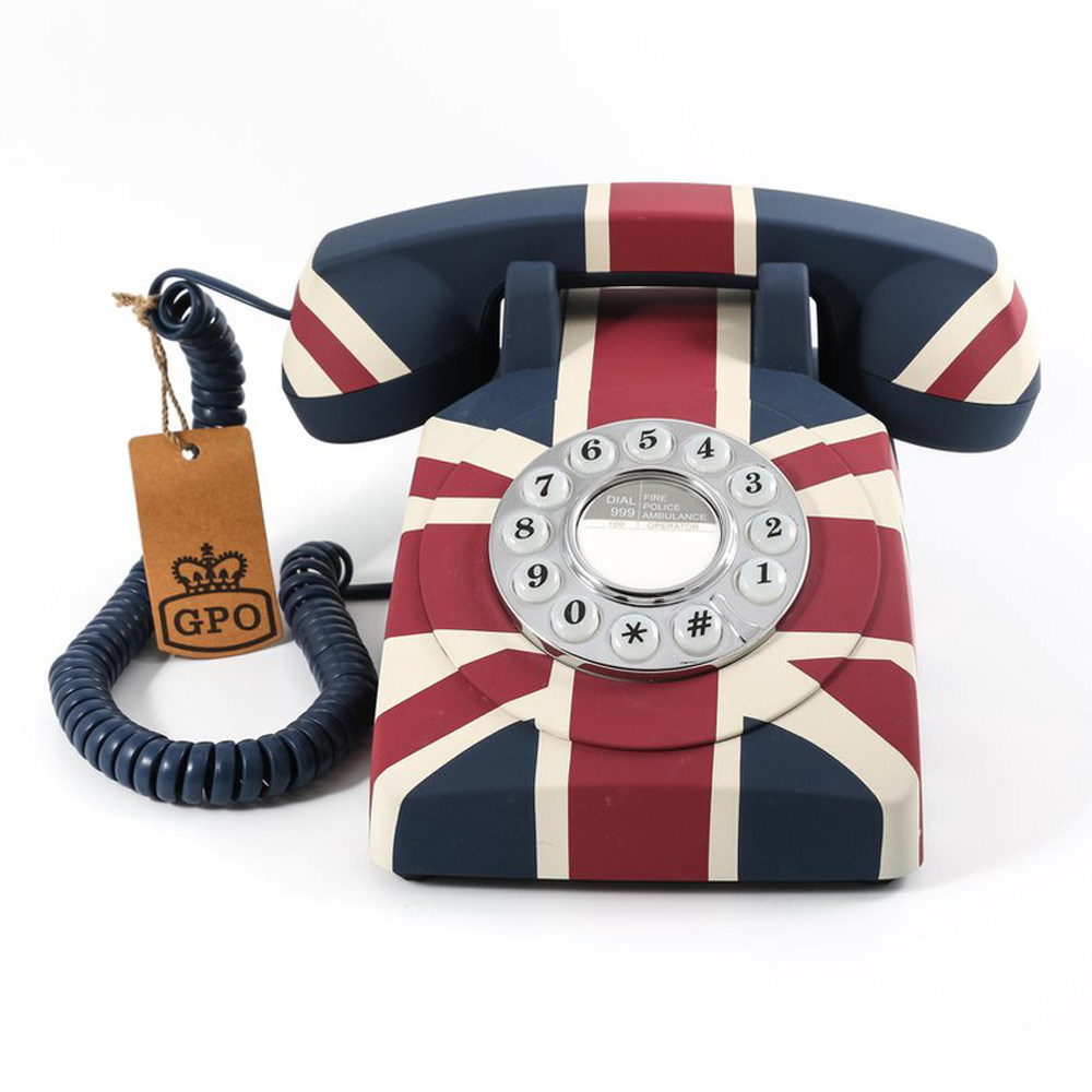 Union Jack druktoets retro telefoon