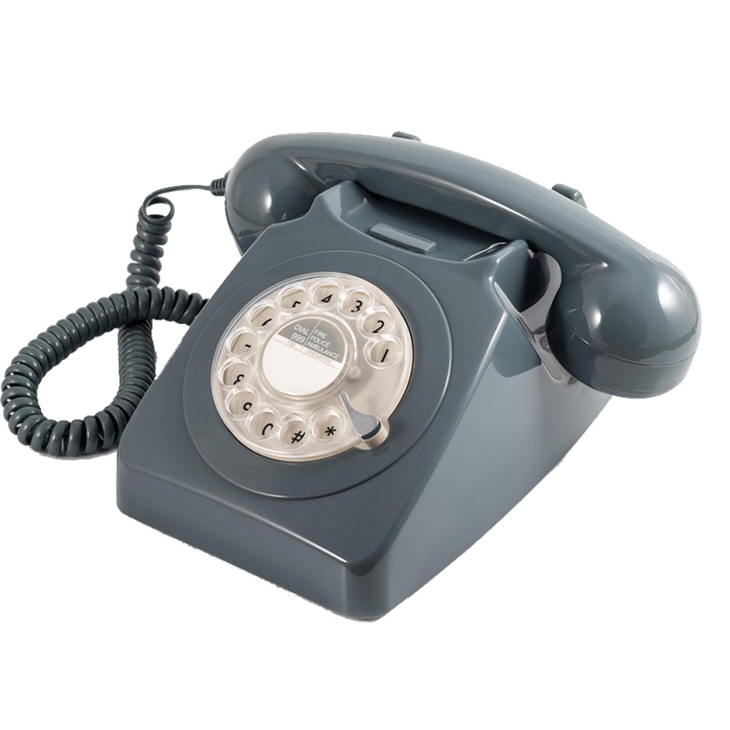 Draaischijf retro telefoon grijs