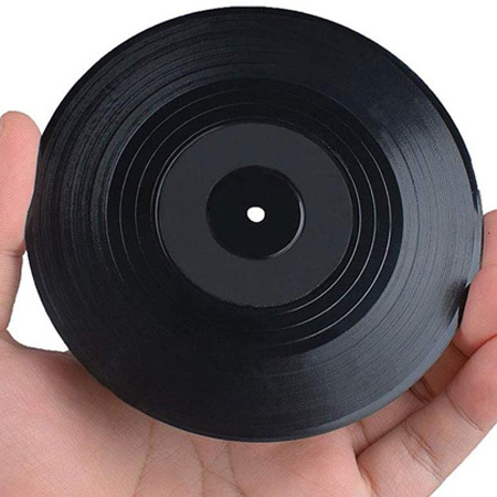 Retro vinyl onderzetters set van 6 Retro vinyl onderzetters set van 6