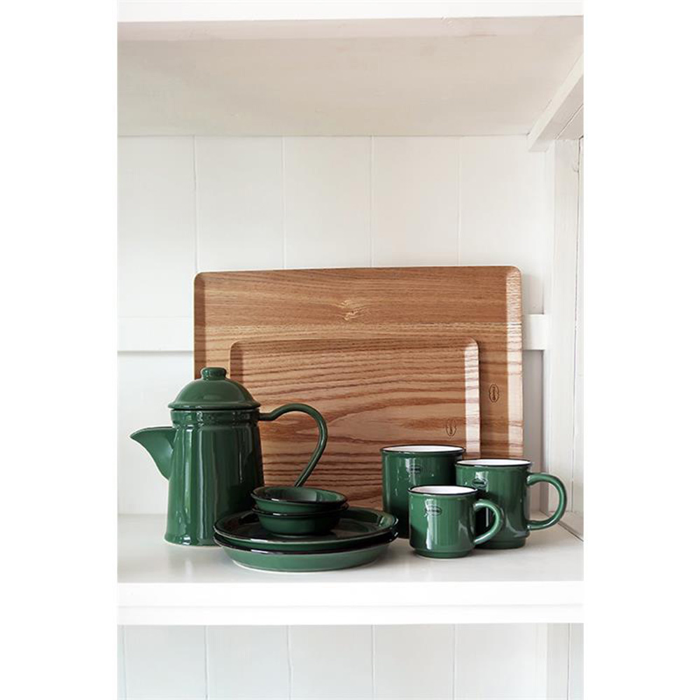 Retro koffie en theepot pine green