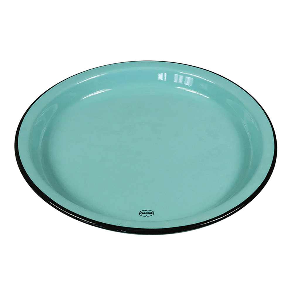 Retro dinerbord 27 cm emaille geinspireerd arctic blue