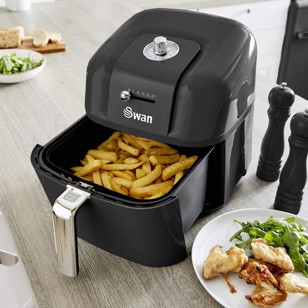 Swan Retro 6 Liter AirFryer Zwart 