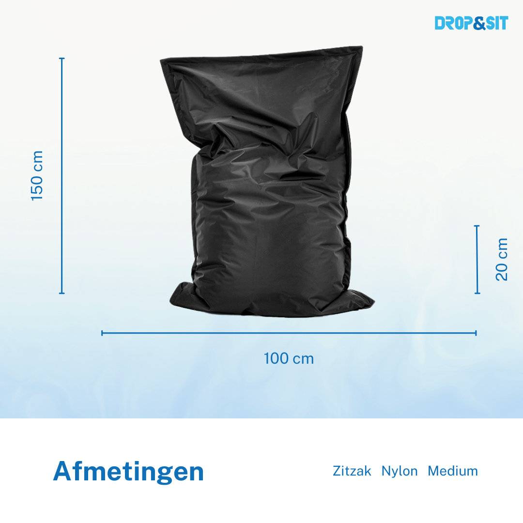 Drop&Sit zitzak, zwart, voor binnen en buiten, 100 x 150 cm