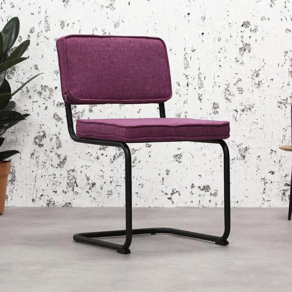 Industri√´le Eetkamerstoel Rib Industrial Paars met Zwart Frame