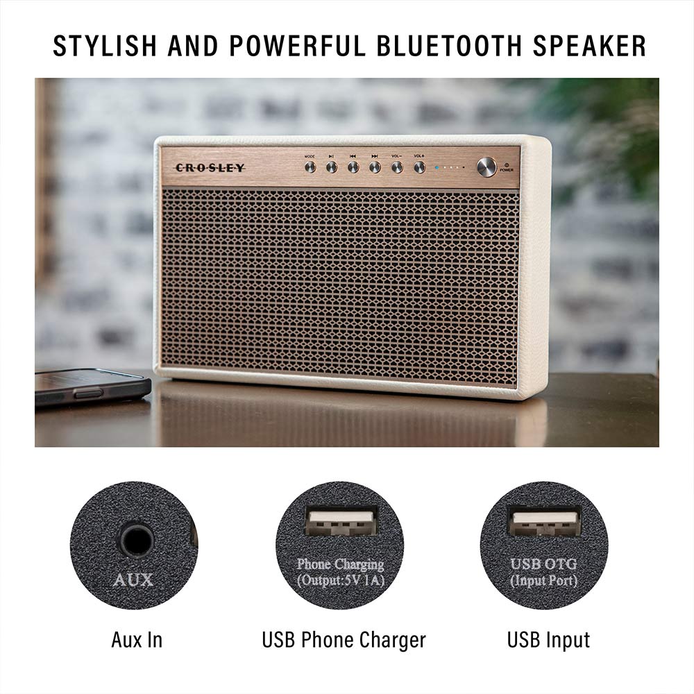 Crosley Montero retro Bluetooth speaker wit Crosley Montero retro Bluetooth speaker wit