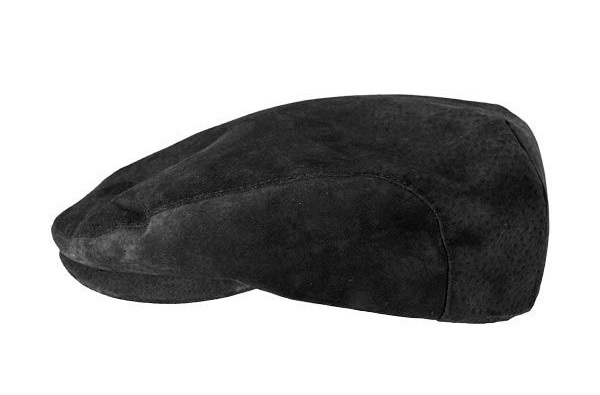 Jaxon Hats Suede 5 Point Flat Cap Zwart