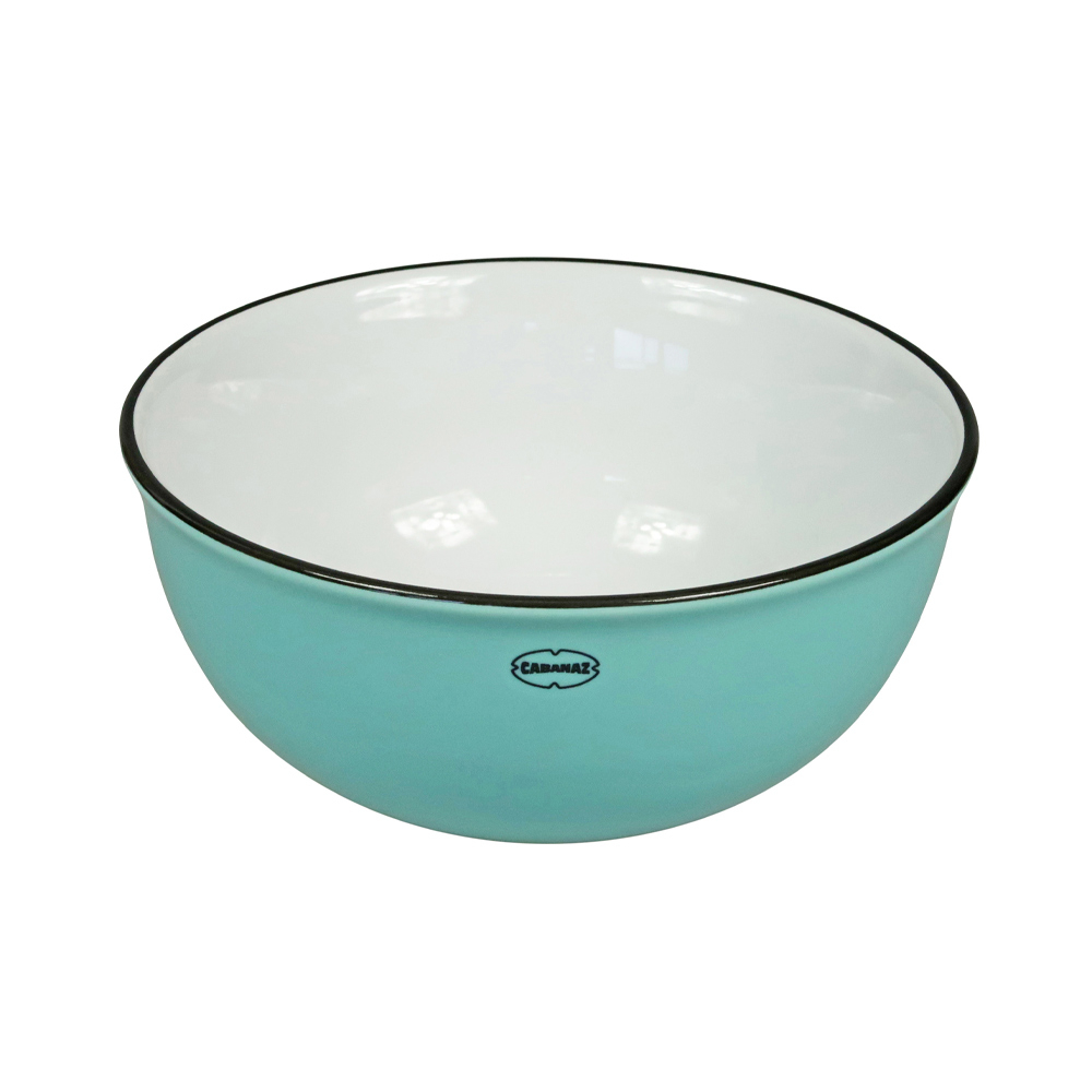 Retro ontbijt kom emaille  geinspireerd arctic blue