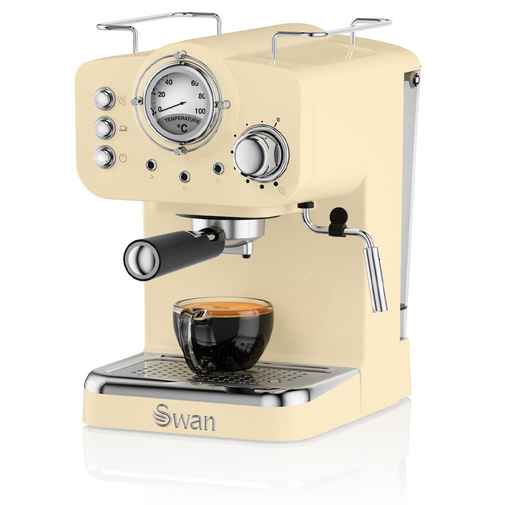 De eigenaar Spelling eindpunt Swan Retro Espressomachine Creme