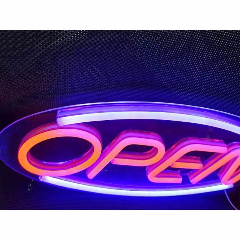 Neon verlichting open - rood blauw