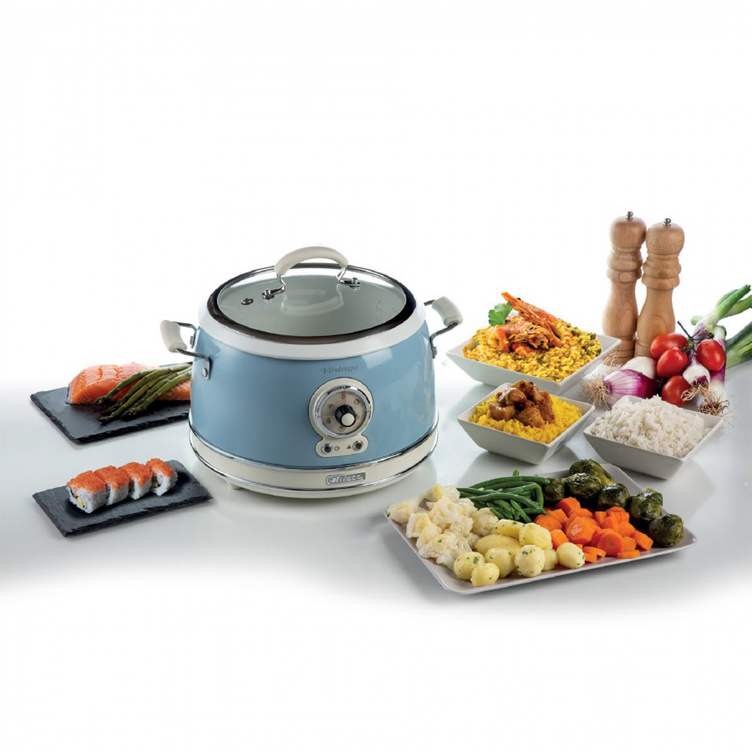 Ariete retro slowcooker & rijstkoker 1.8 liter blauw