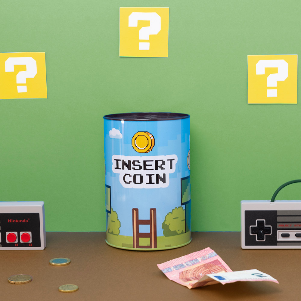 Moneybox insert coin spaarblik