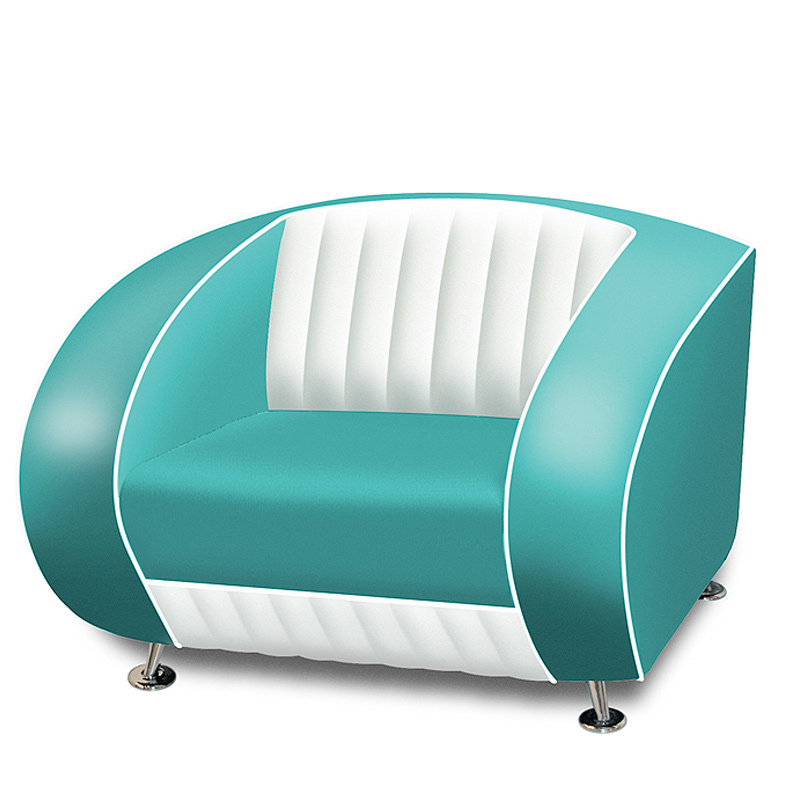 Bel Air Retro Fauteuil SF-01CB Turquoise