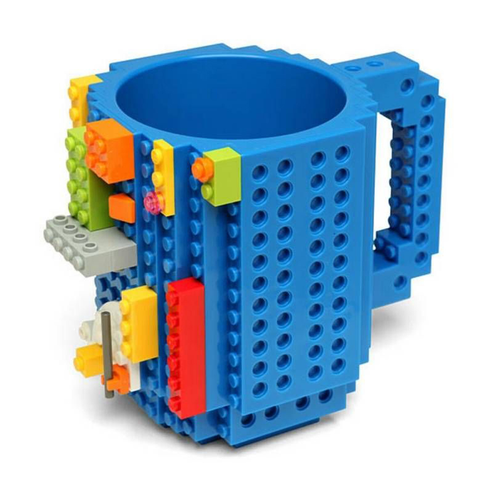 Build on Brick Mug - Blauw - Drinkbeker met bouwstenen 