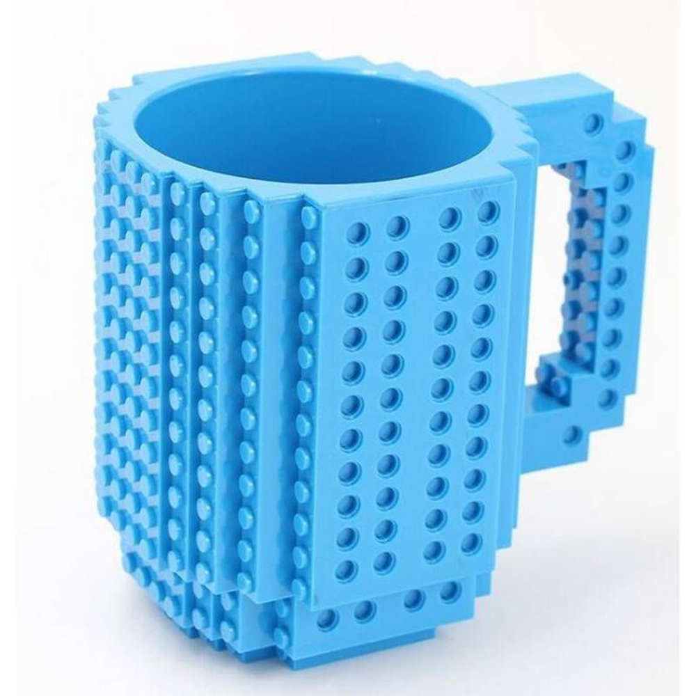 Build on Brick Mug - Blauw - Drinkbeker met bouwstenen 