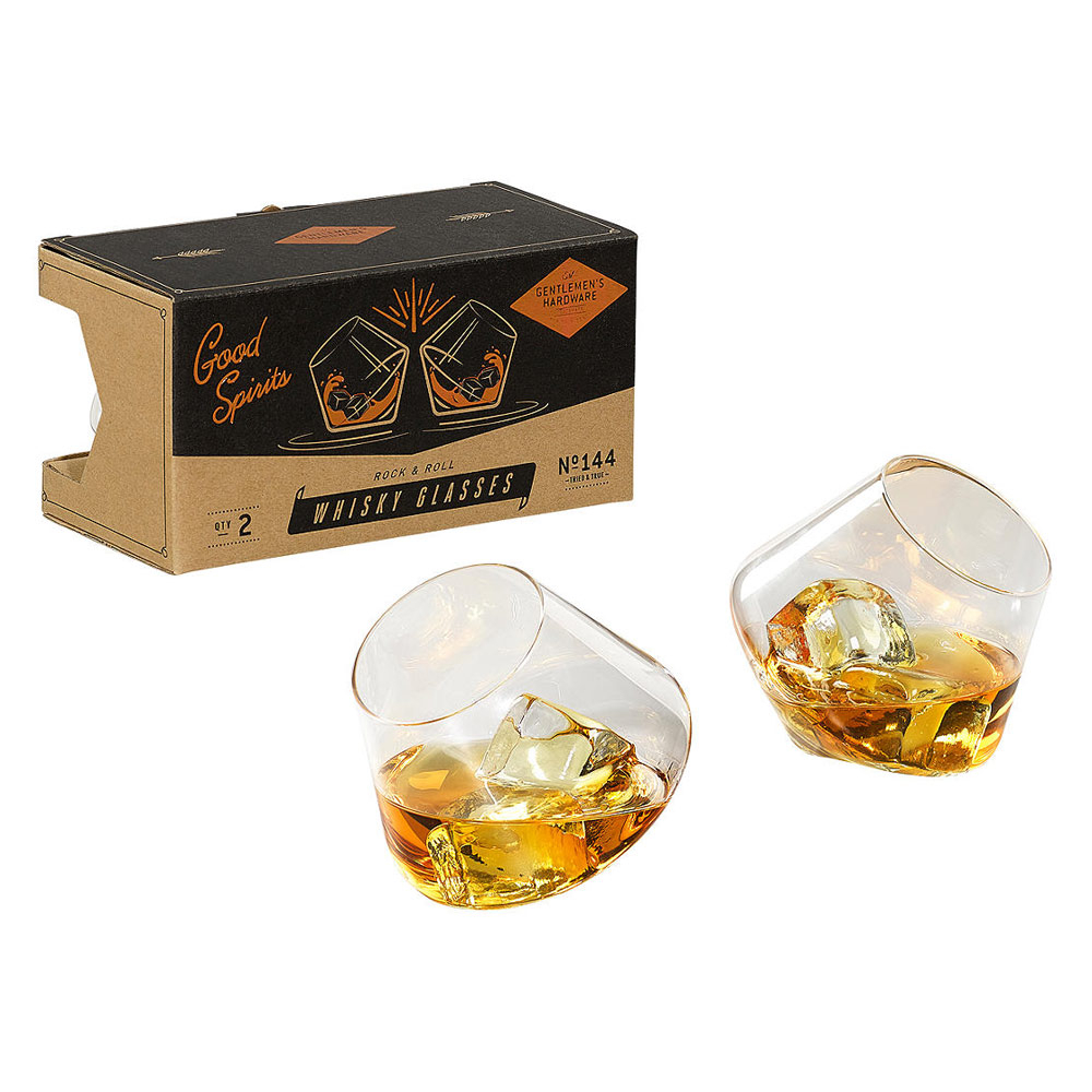 Gentlemen's Hardware retro rocking whisky glazen set van 2