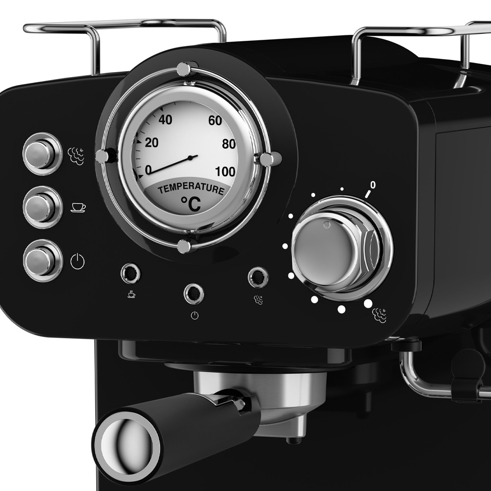 Retro espressomachine zwart