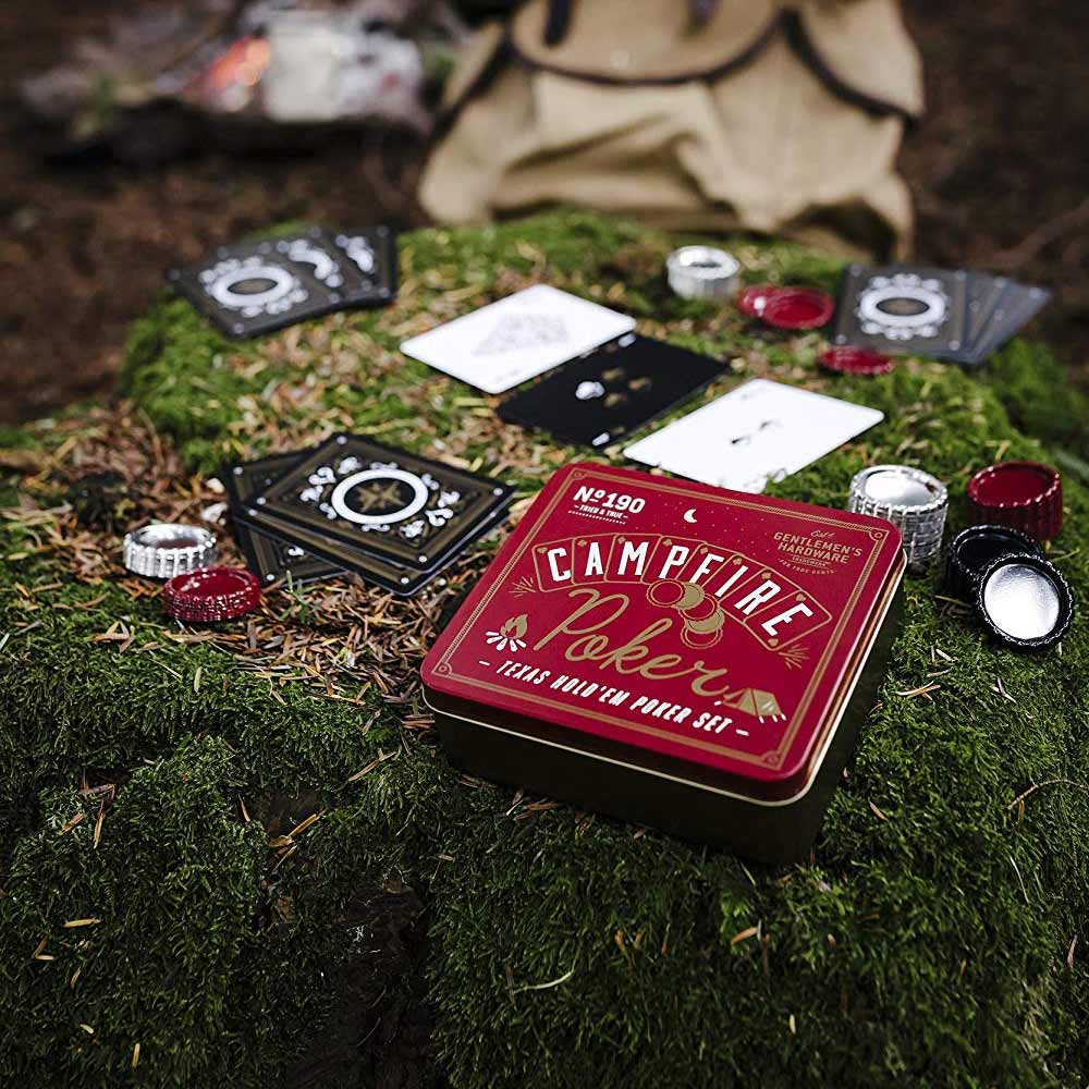 Retro kampvuur games Texas hold 'em poker set