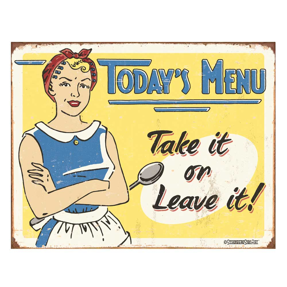 Metalen retro bord - Today's Menu