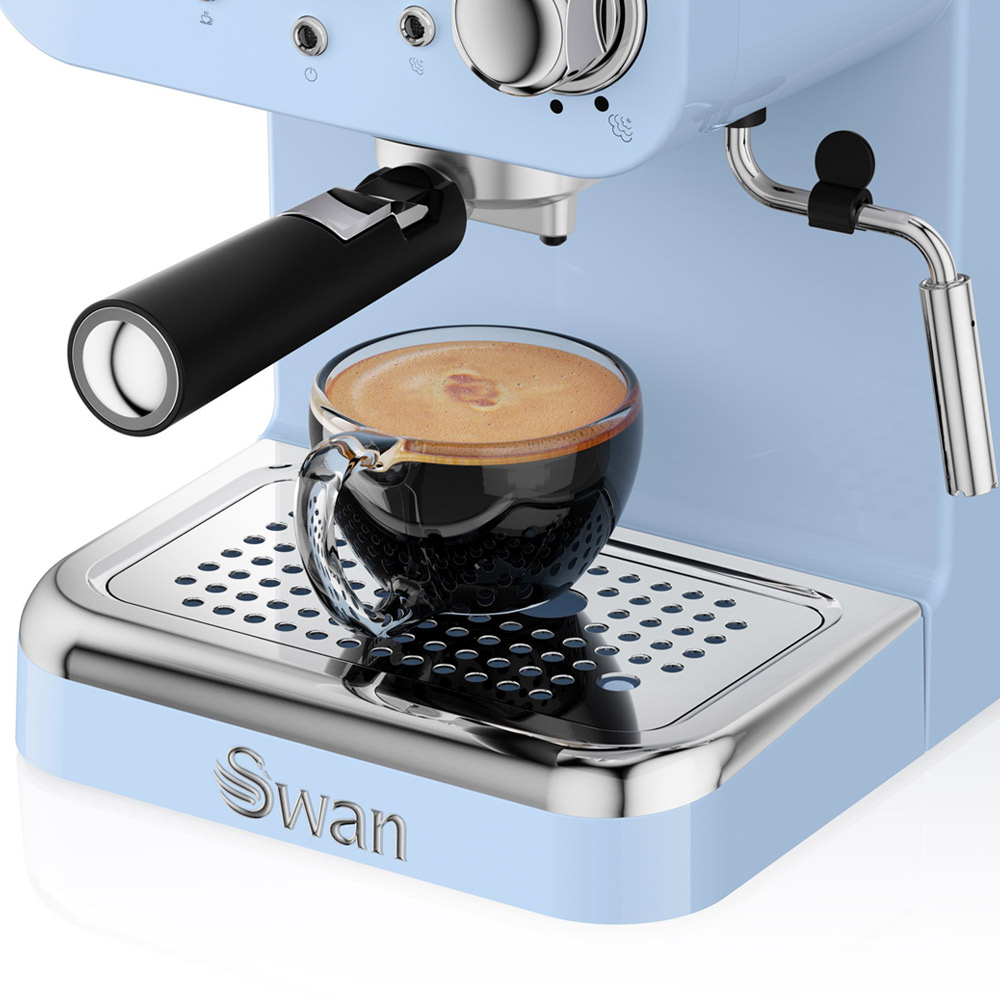 Retro espressomachine blauw