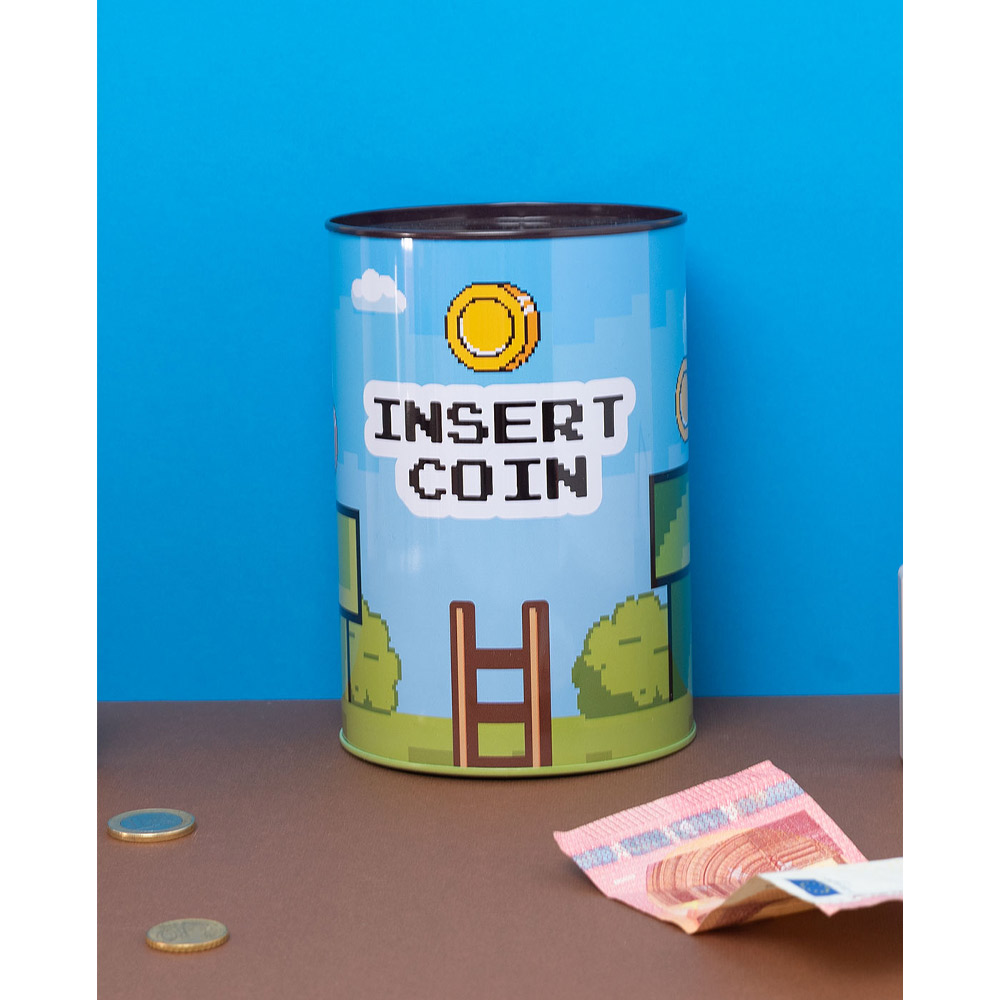 Moneybox insert coin spaarblik