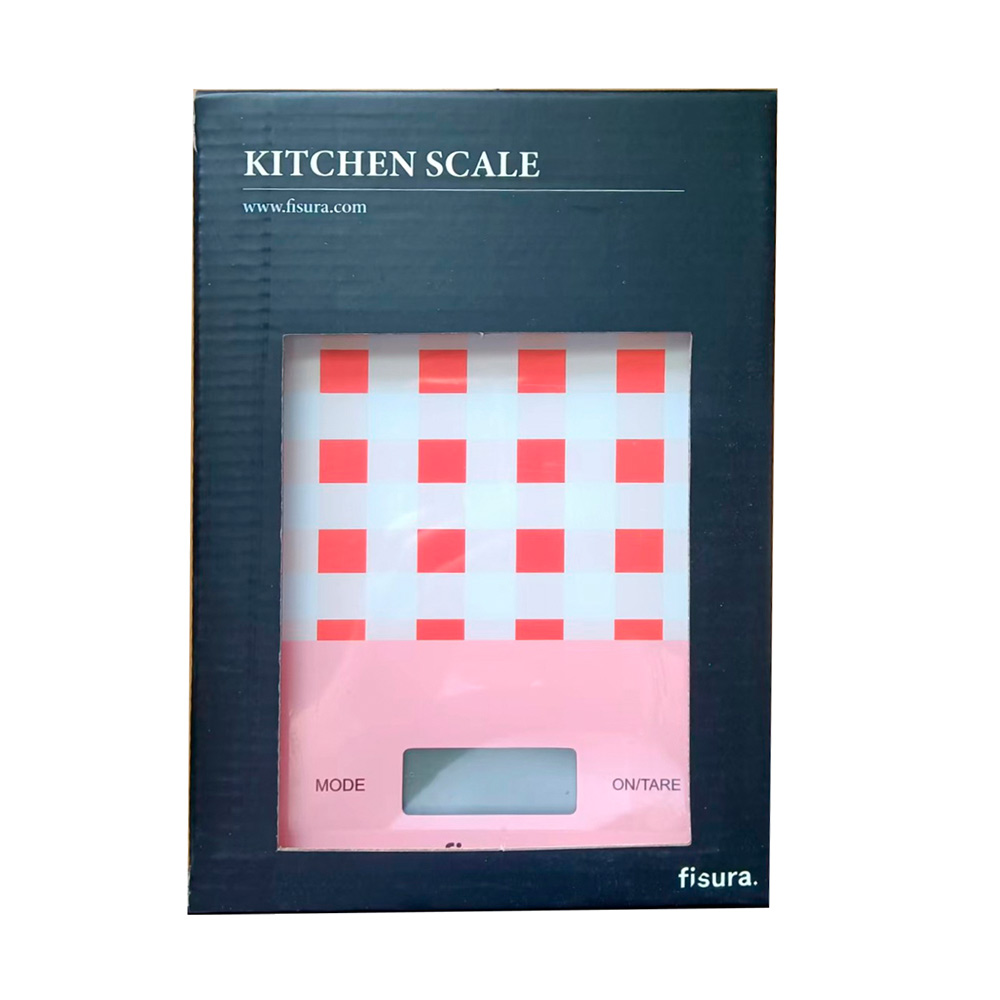 Fisura digitale  keukenweegschaal Gingham rood