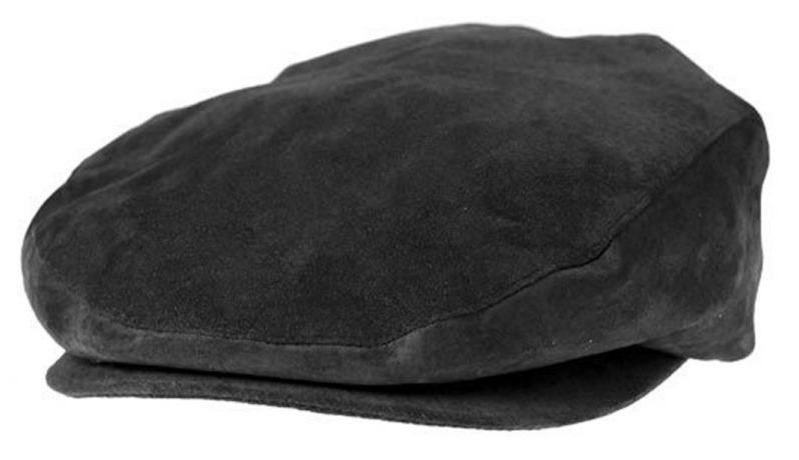 Jaxon Hats Suede 5 Point Flat Cap Zwart
