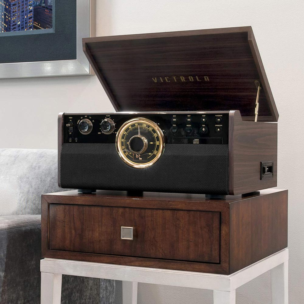 Victrola VTA-270B Retro Platenspeler Bluetooth 6 in 1 Mahonie