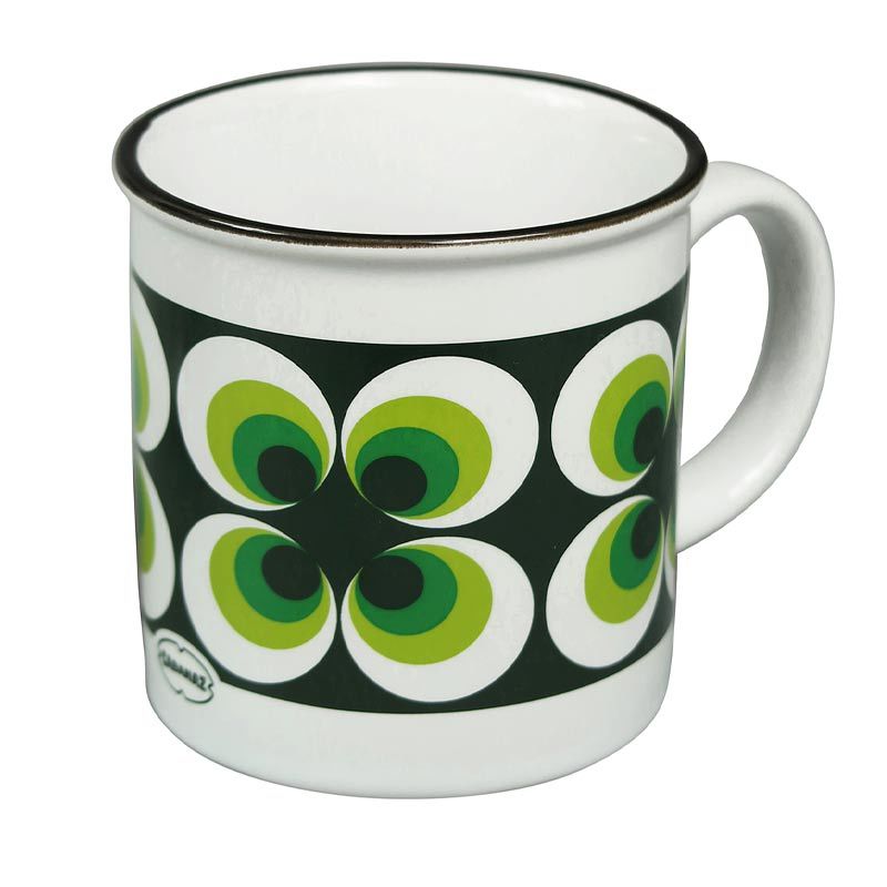 Retro mok 250 ml emaille  geinspireerd ramona green
