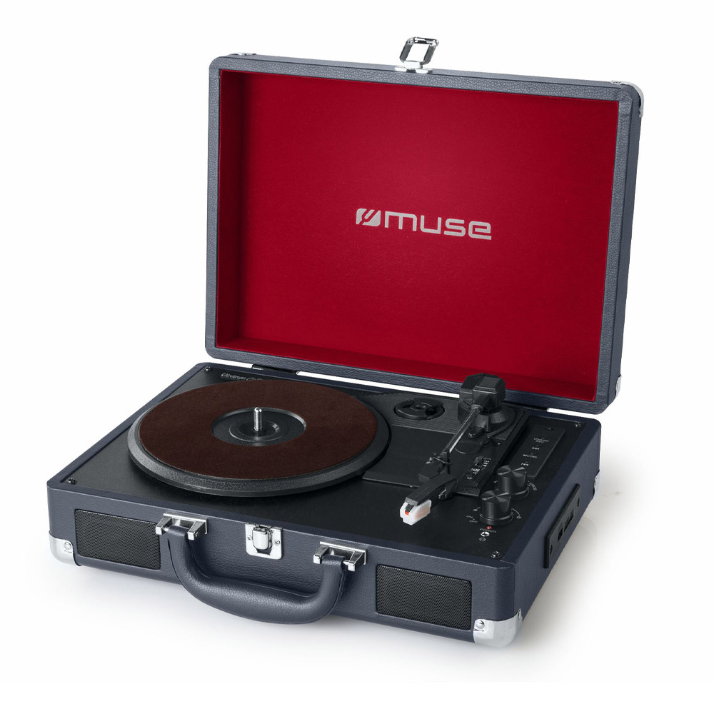 Muse MT-103 DB Retro bluetooth USB platenspeler donker blauw