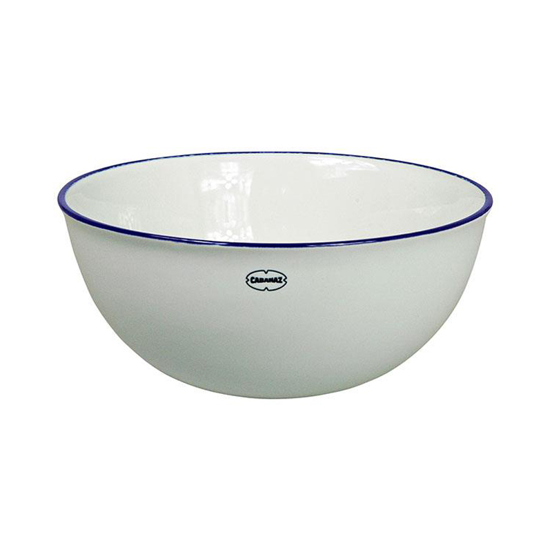 Retro saladeschaal emaille  geinspireerd classic white