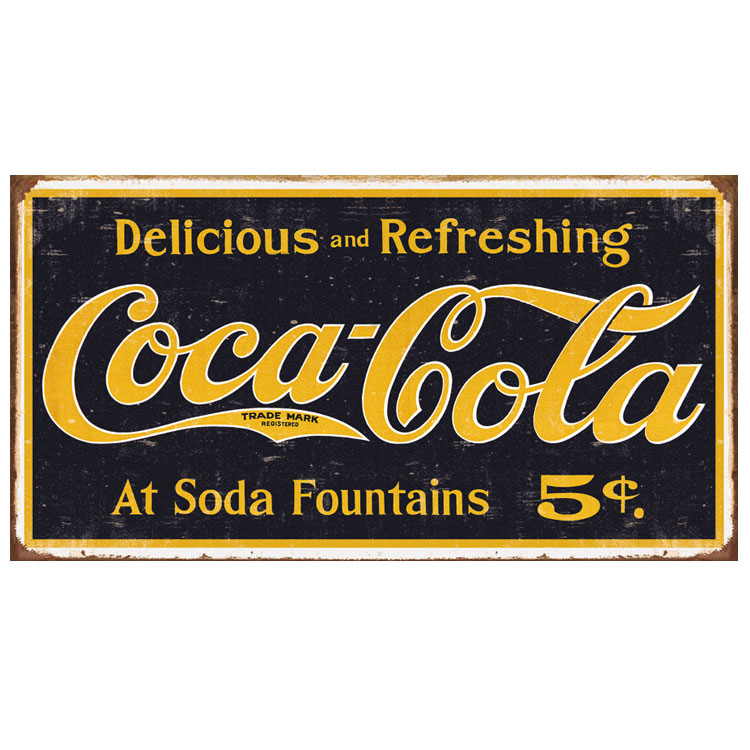 Metalen retro bord Coca Cola weathered