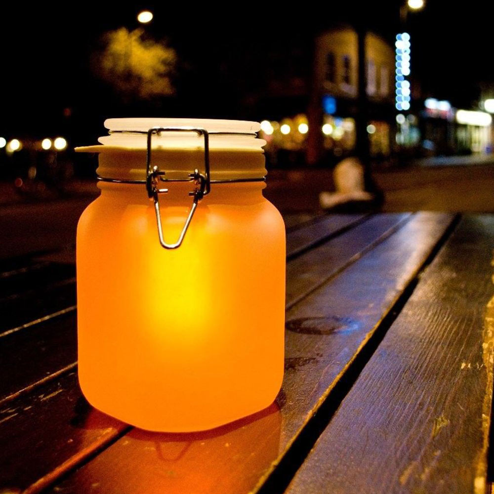 Weckpot lamp op zonne-energie geel
